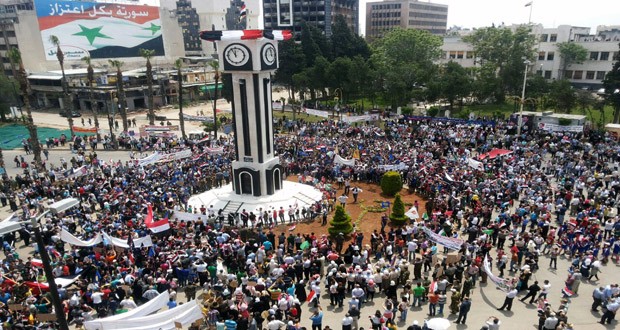 Syrian Homs New Clock ticks again celebrating 1st anniversary of restoring peace and security to Old City