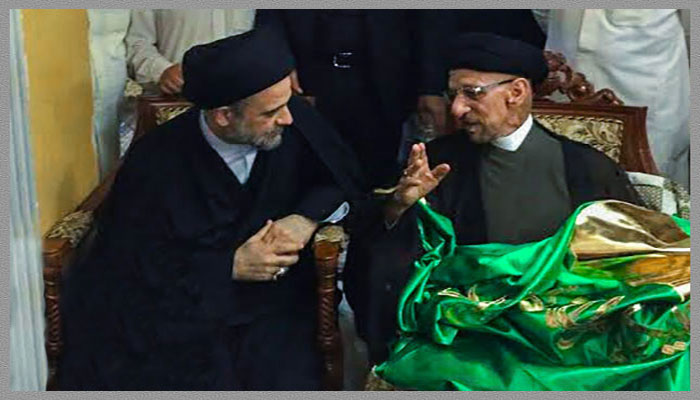 Banner of Imam al-Kadhim Holy Shrine Replaced & Presented to a Eulogist  