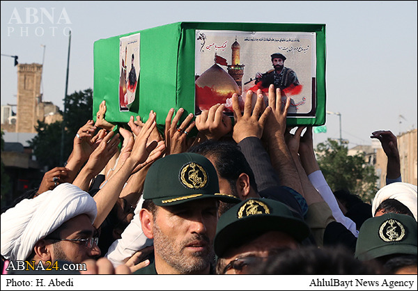 حرم زینبی (س) کے محافظ، پاراچنار کے شہید کا قم میں تشییع جنازہ+تصاویر