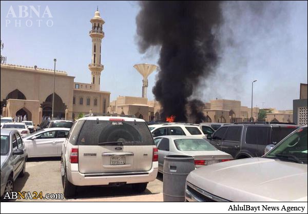 بالصور / تفجير إرهابي يستهدف مسجد الإمام الحسين (ع) في المنطقة الشرقية السعودية