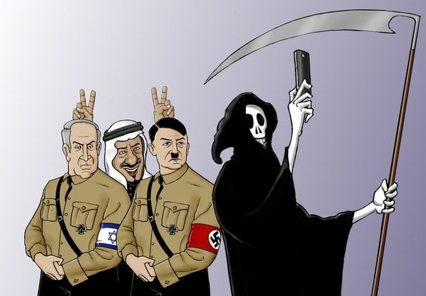 Suudi Kralı, Hitler ve Netanyahu'ya taş çıkartıyor! /Karikatür