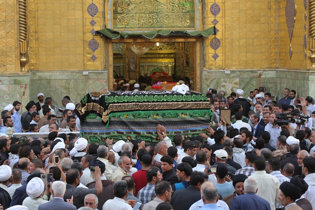 Photos: Funeral procession of Sheikh Mahdi al-Asefi at Imam Ali holy shrine in Najaf