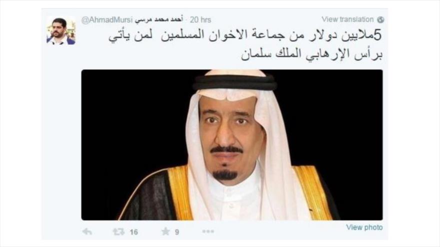 $ 5 Millones de Dólares de Recompensa Ofrece la Hermandad Musulmana por la Cabeza del Rey saudí