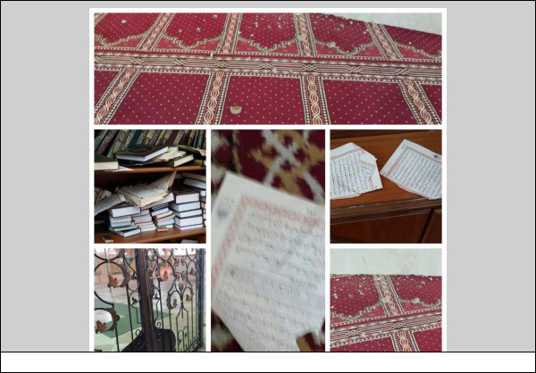 شاهد عيان يؤكد تعرض جامع الخيف للاعتداء فجر الخميس من كسر الترب وتمزيق المصاحف في البحرين + صور
