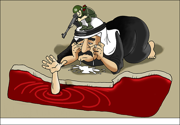 كاريكاتير/ بكاء آل سعود على الشعب اليمني المظلوم