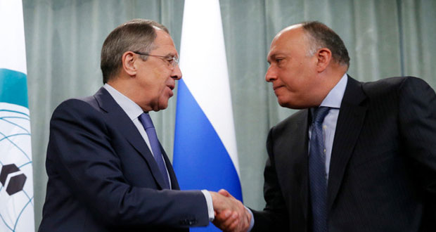 Russian and Egyptian FMs stress on pushing efforts to solve the crisis in Syria through dialogue