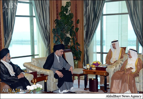 بالصور / مقتدی الصدر يلتقي أمير الكويت معزياً بانفجار مسجد الإمام الصادق(ع)