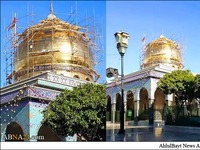 تصویریں: گنبد روضہ زینبی(س) کی تعمیر نو آخری مراحل میں