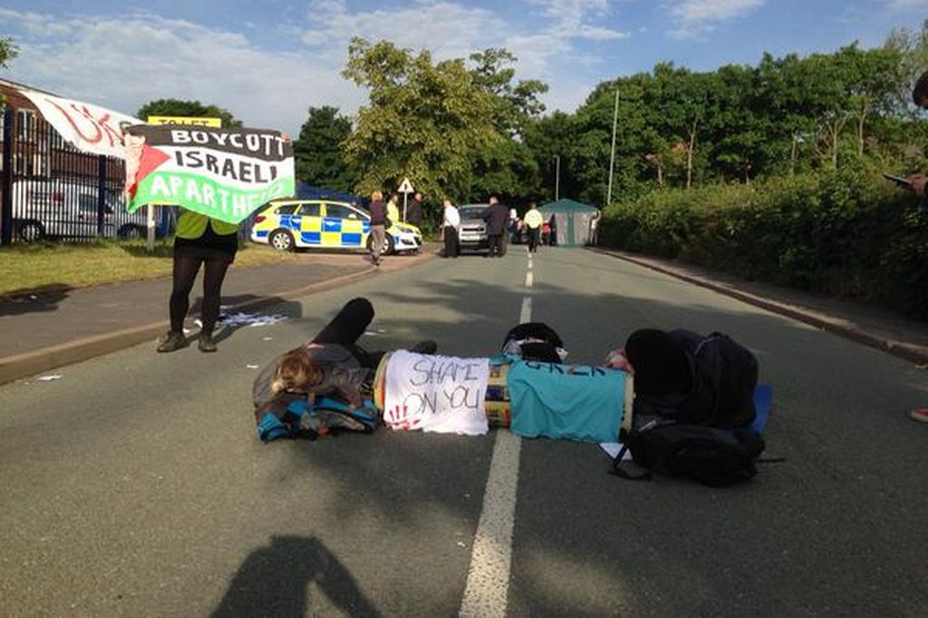 UK factory 'shut down' in Israel drone protest