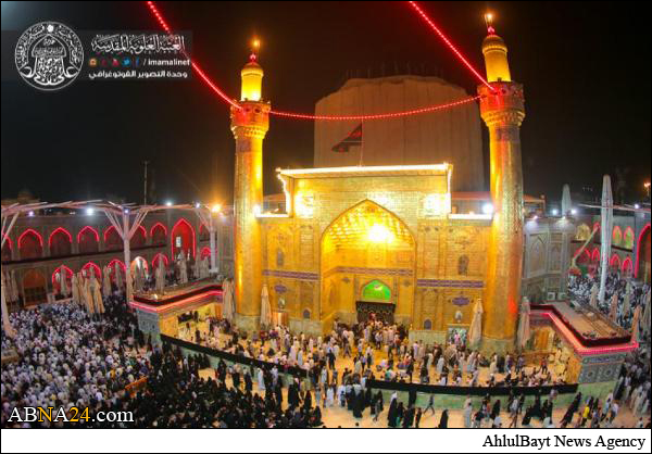 بالصور / الحرم العلوي الطاهر والصحن الحيدري الشريف يتشحان بالسواد احياء لذكرى استشهاد الإمام علي (ع)
