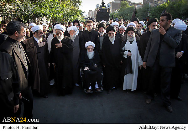 تصویری رپورٹ/ مشہد مقدس میں آیت اللہ صافی گلپائگانی کی موجودگی جلوس عزا