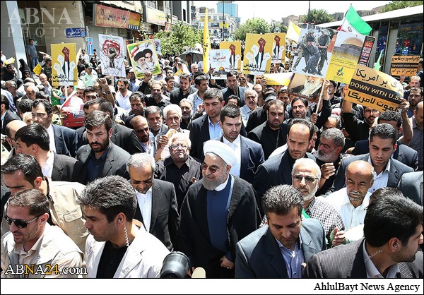 Photos: Iran President Takes Part in Quds Day Rally