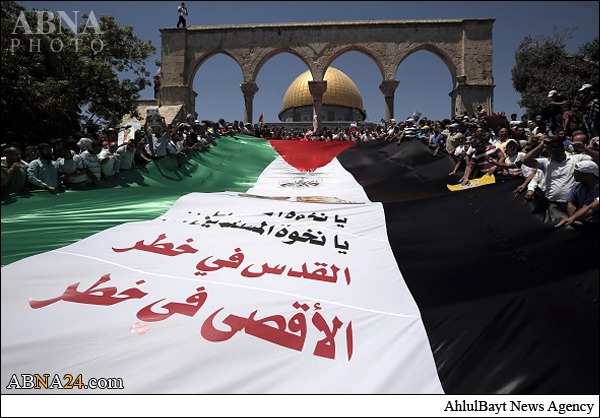 تصویری رپورٹ/ مسجد الاقصیٰ میں قدس کے دن نماز جمعہ