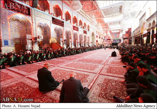 تصویری رپورٹ/ شہادت امیر المومنین پر خادمین کربلا کی عزاداری