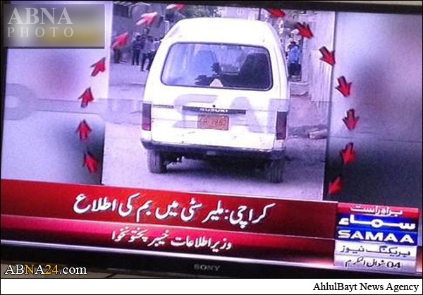ملیر جعفرطیار میں مشکوک ہائی روف میں بم کی اطلاع، پولیس نے ایئریا سیل کردیا + تصاویر