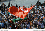 تصویری رپورٹ/ حرم حضرت زینب(س) کے محافظ کا قم میں جلوس جنازہ
