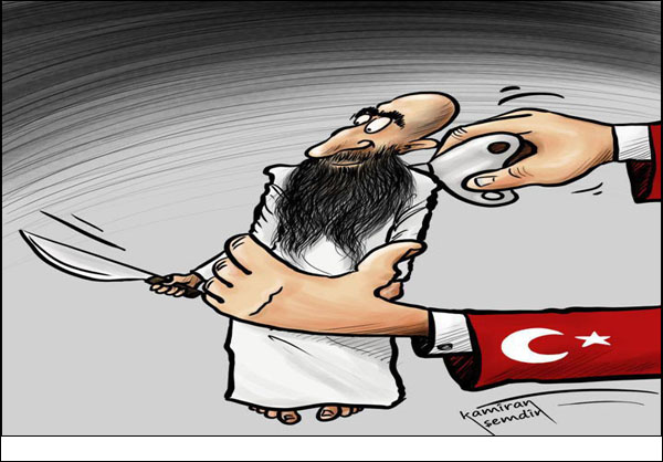 کاریکاتیر/ تركيا يصنع التكفيريين لذبح المسلمين