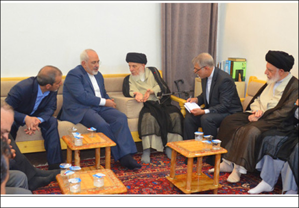 المرجع السيد محمد سعيد الحكيم يستقبل وزير خارجية الايراني