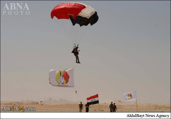 تقرير مصور / لأول مرة فرقة العباس (ع) تقوم بتدريب على القفز المظلي