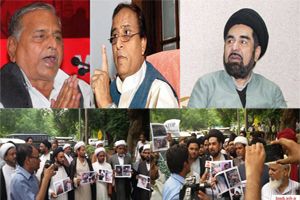 दिल्ली में देश भर के शिया उलेमा की मुलायम सिंह यादव से मुलाक़ात।
