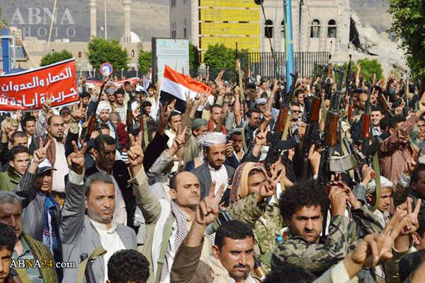 تقرير مصور/ تظاهرات واسعة في صنعاء تحت شعار"جرائم العدوان في تعز وعمران جرائم حرب'' 
