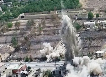 Hezbollah, Syrian Army Detonate Tunnel for Terrorists in Zabadani / Photos