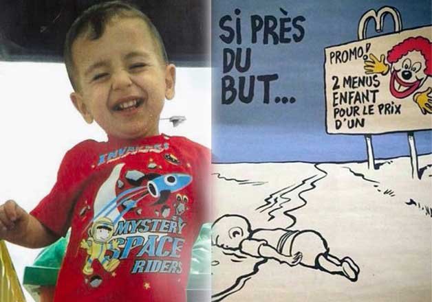 Charlie Hebdo Ridiculiza a los Refugiados Sirios Muertos