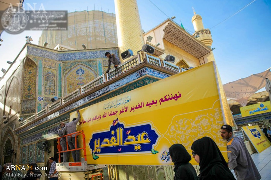 تقرير مصور/ لوحات فنية متميزة تحمل أحاديث مروية في حق أمير المؤمنين (ع) احتفاءً بعيد الغدير الأغر