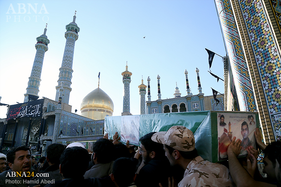تصویری رپورٹ/ ۵ شہدائے محافظین حرم کا قم میں تشییع جنازہ