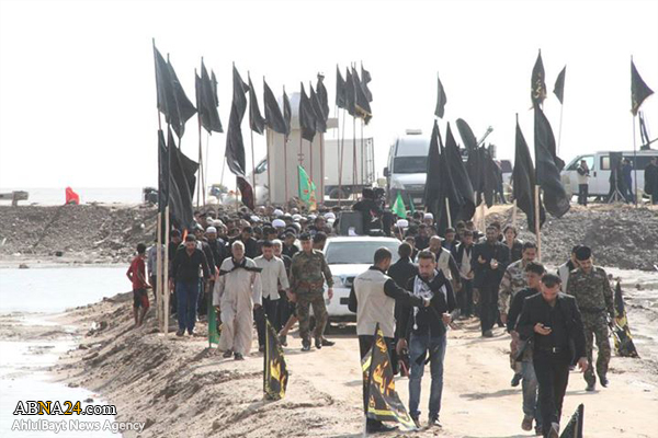 تقرير مصور/ مواكب حسينية تتحرك ماشيا للزيارة الاربعينية من البصرة
