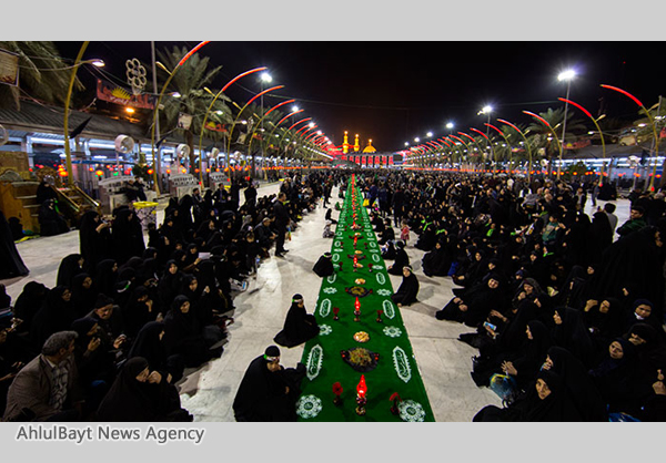 بمناسة شهادة "رقية بنت الحسين" (ع) مراسم السفرة بين الحرمين في كربلاء+صور