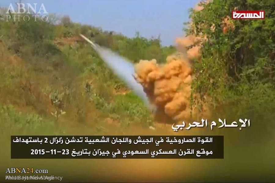 الجيش اليمني يستخدم منظومة صواريخ الزلزال (2) ويقصف مواقع سعودية بجزيان+صور
