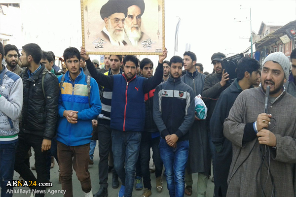 کشمیر میں توہین رہبر کے خلاف احتجاجی مظاہرہ+ تصاویر