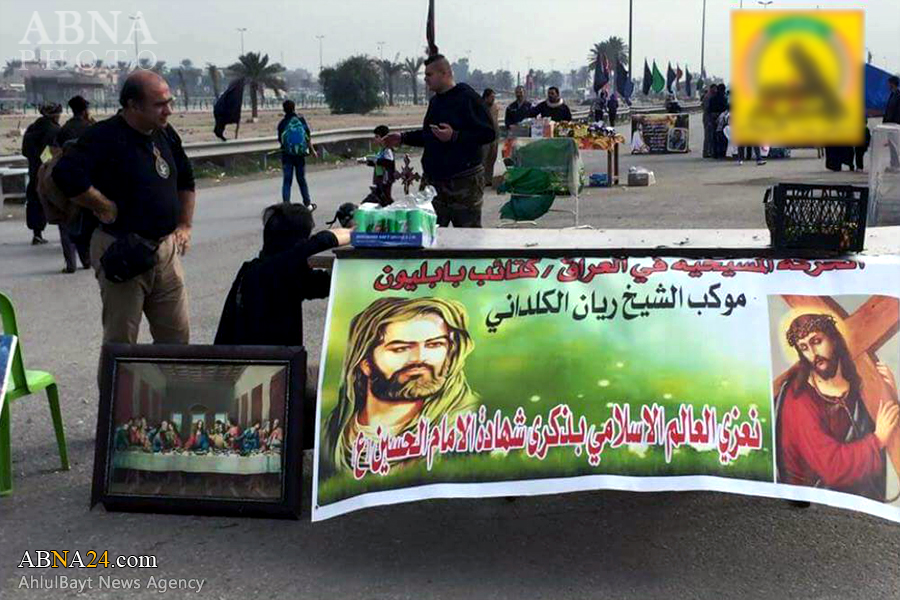 تقرير مصور / الحشد الشعبي الكلداني يشارك في تقديم الخدمات لزوار أربعينية الامام الحسين (ع)