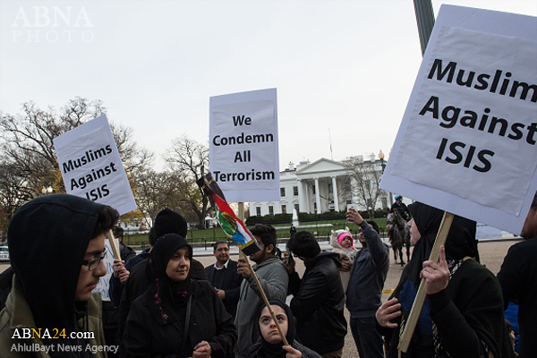 Des centaines de musulmans chiites assistent Manifestation terrorisme anti-Daesh davant de la Maison Blanche