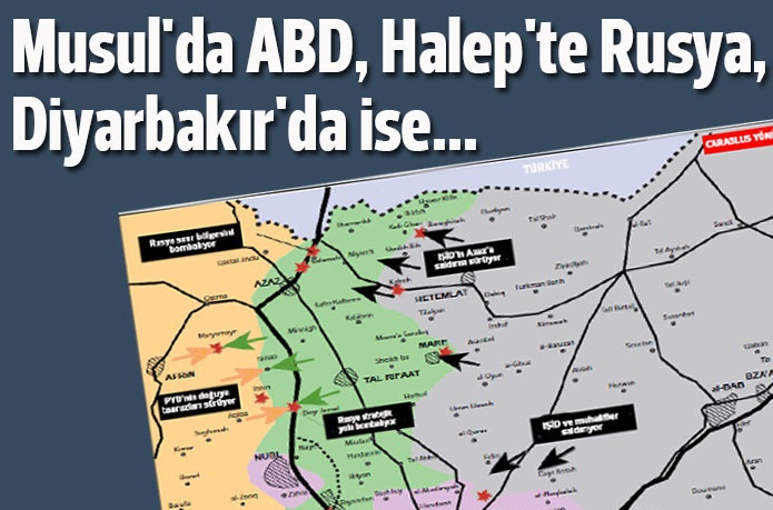 Musul'da ABD, Halep'te Rusya, Diyarbakır'da ise...