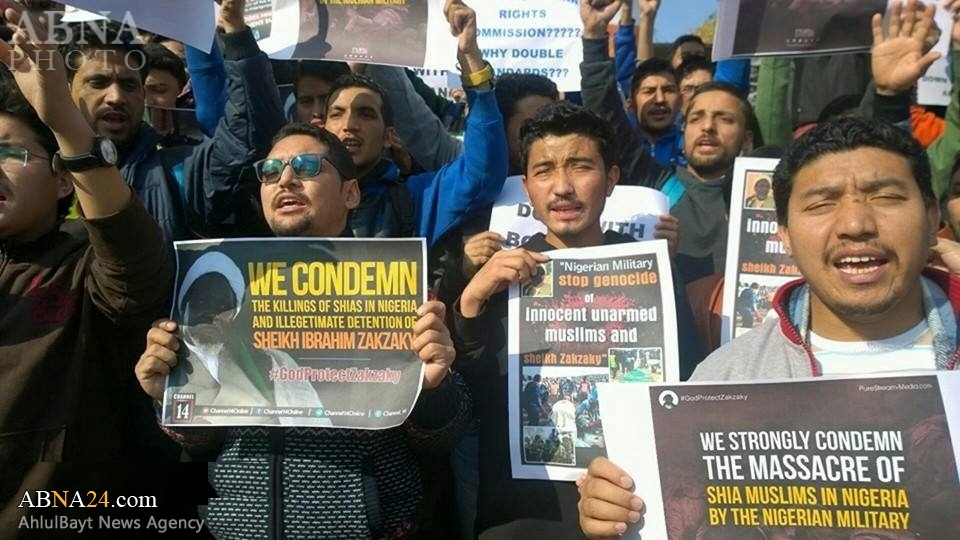 ہندوستان؛ جموں میں شیخ زکزاکی کی حمایت میں کالج کے جوانوں کا احتجاجی مظاہرہ+ تصاویر