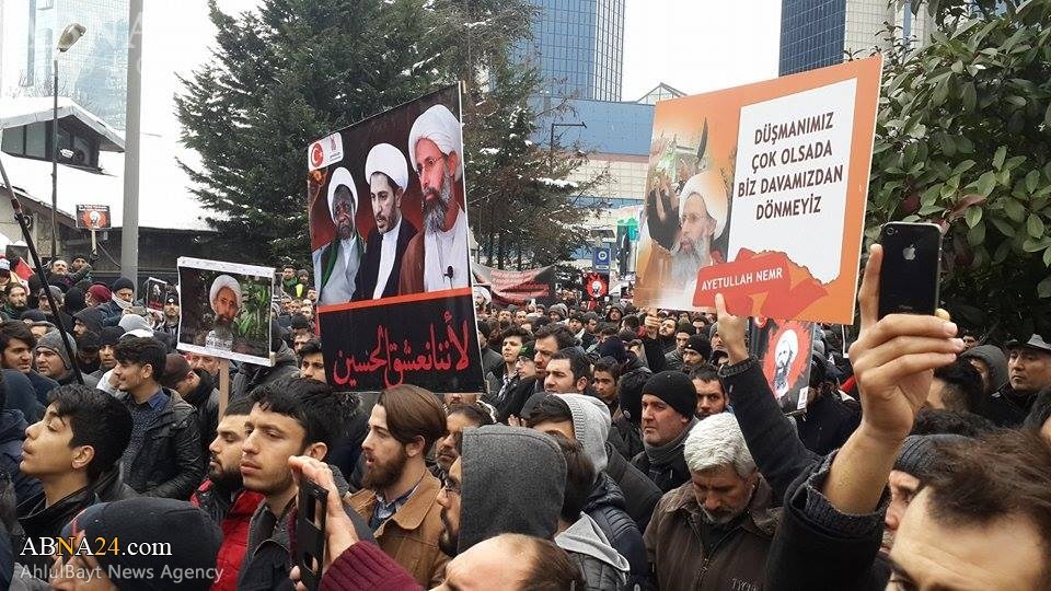 تقرير مصور / تظاهرات واحتجاجات اعدام الشيخ النمر واعتقال الشيخ الزكزاكي في اسطنبول
