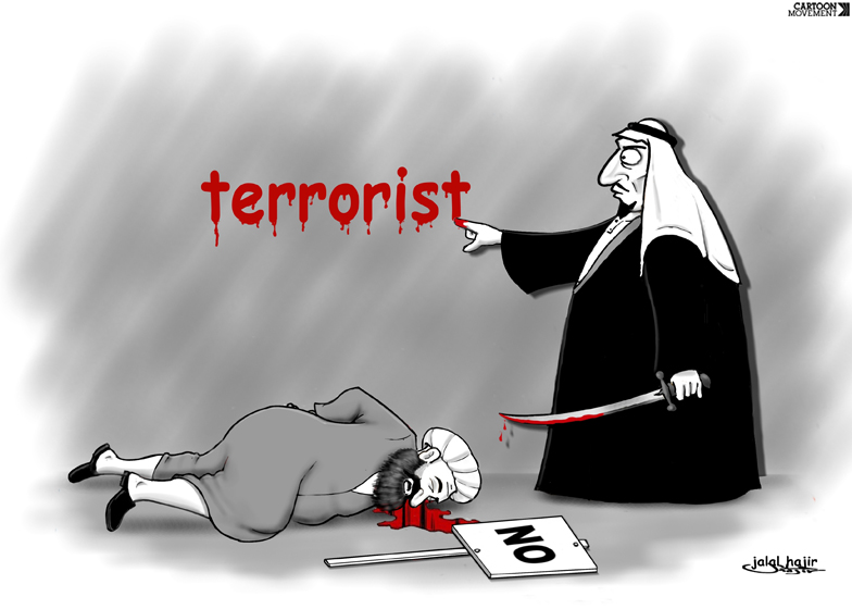 Cartoon: The Execution of Sheikh Nimr al-Nimr by Saudi Wahhabis