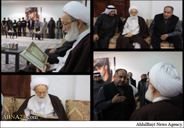 آية الله قاسم يزور عائلة الشهيد محمد الشيوخ الذي أعدمته السعودية