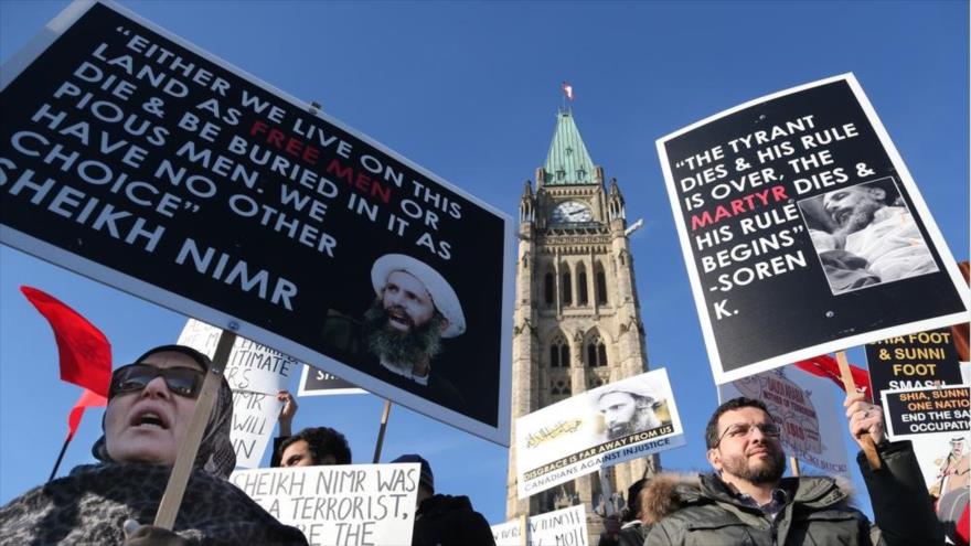 Des centaines de Canadiens se manifestent pour l'exécution d'Al-Nimr