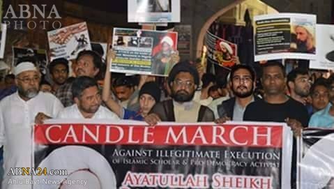Miles de Personas Protestaron  en Contra de la Ejecución del "Mártir Sheij al-Nimr" en Haidarabad  (India)