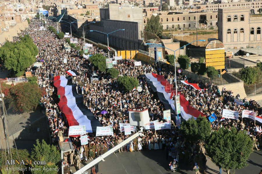 تظاهرات جماهيرية واسعة لشجب العدوان السعودي الغاشم على المدن اليمنية بالقنابل العنقودية + صور