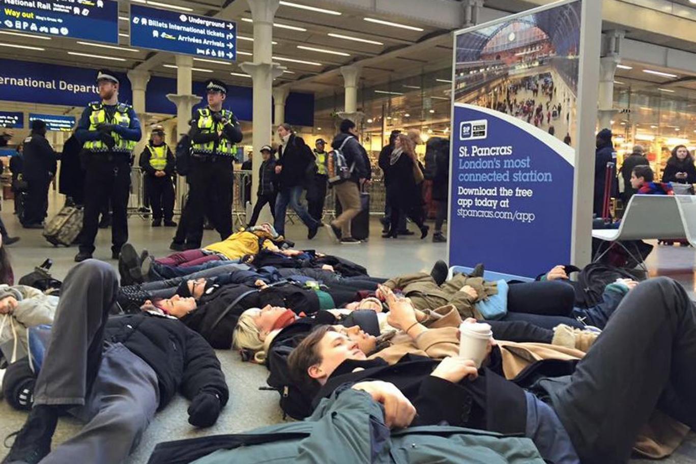 Pro-refugee activists protest in London