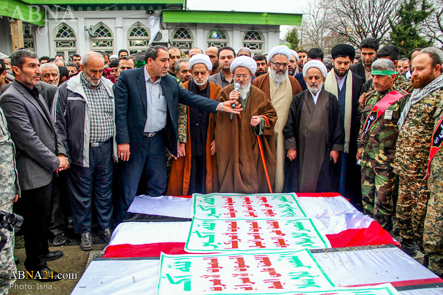تصویری رپورٹ: ایران کے شہر آمل میں یمنی شہداء کی تشییع اور تدفین