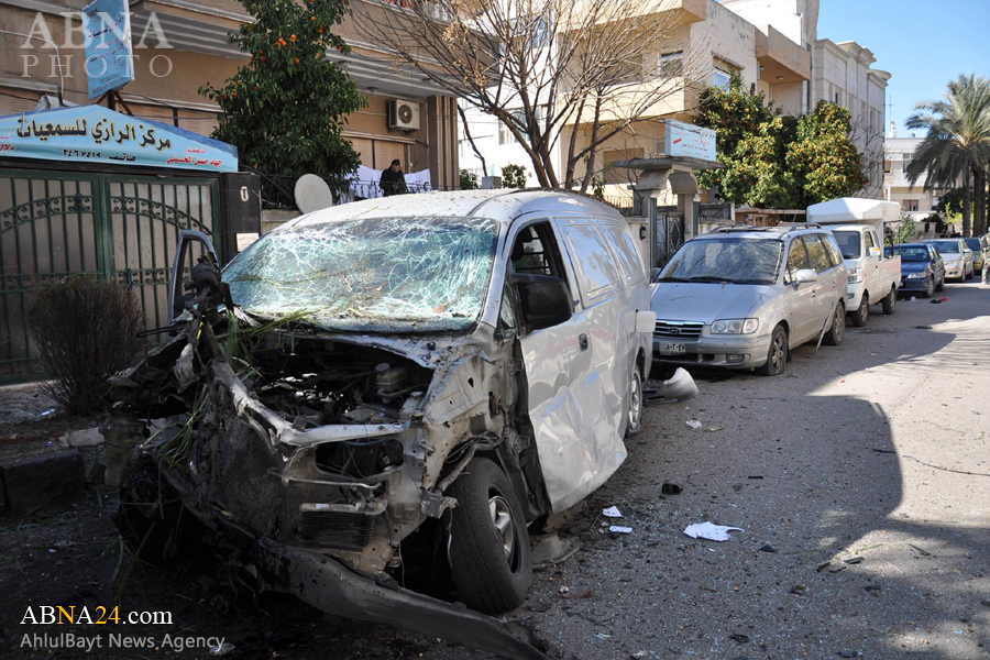 تقرير مصور / انفجار عبوة ناسفة وضعها الارهابيون في حمص السورية