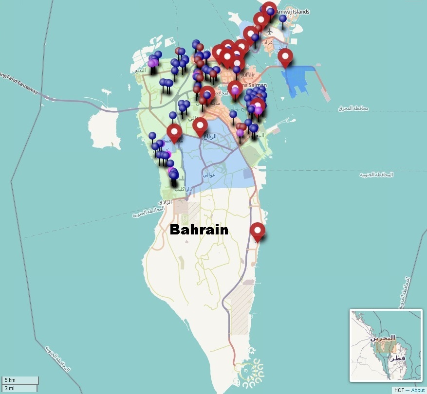 Bahrain’s Human Rights Violations on Map