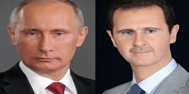Les deux présidents Assad et Poutine examinent lors d’un contact téléphonique les perspectives de la crise en Syrie