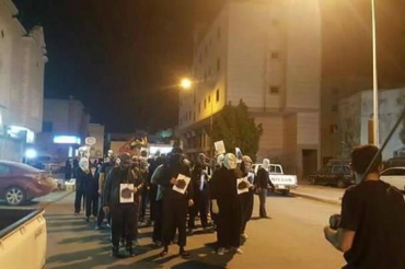 沙特什叶派穆斯林在阿瓦米耶地区举行游行活动