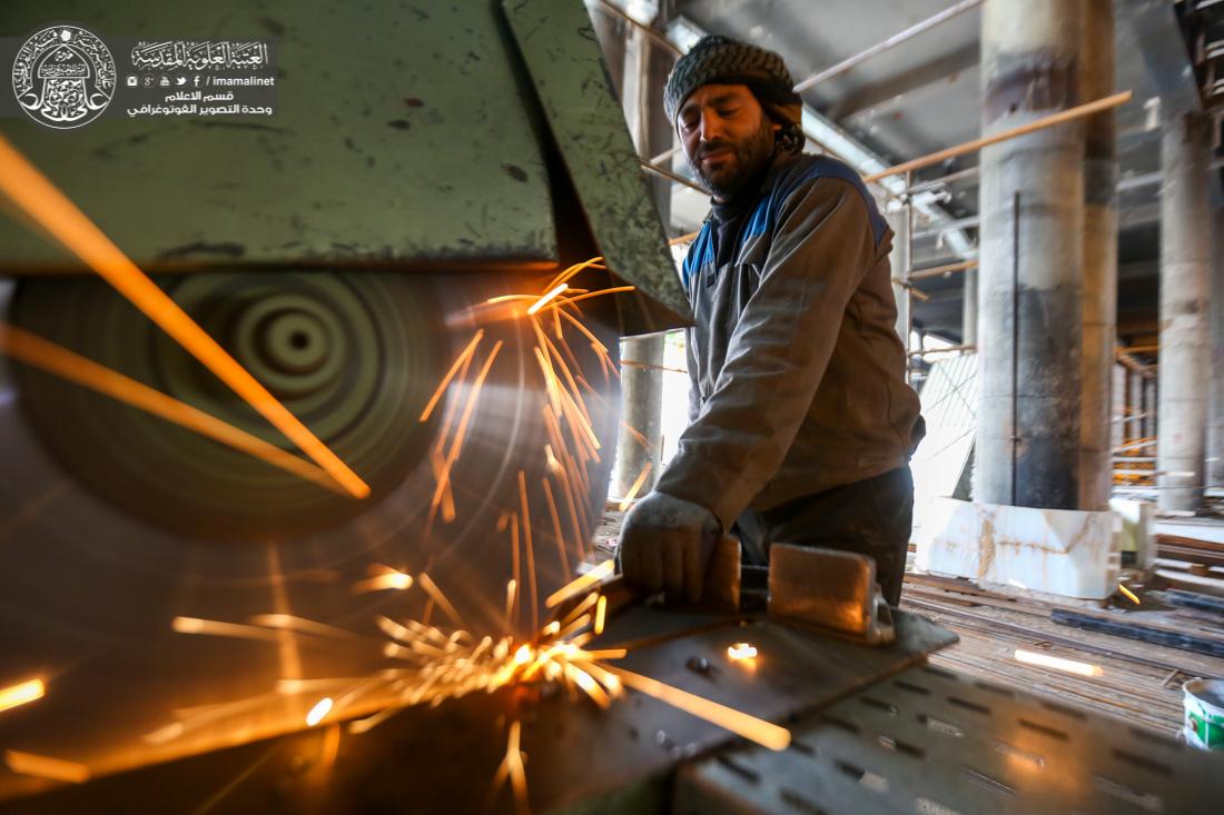 Photos: Works are going on in Courtyard of Lady Fatima at Imam Ali Holy Shrine